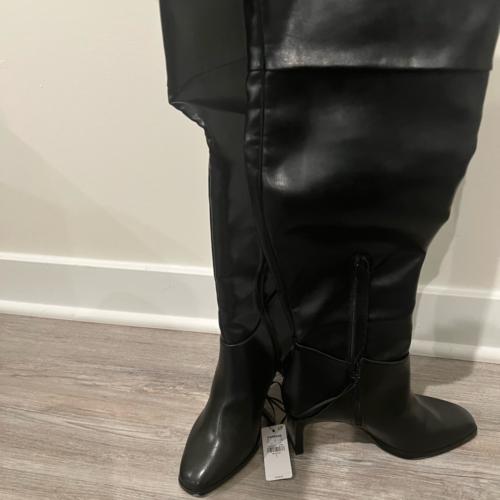 Black Express Over the knee heel boot.